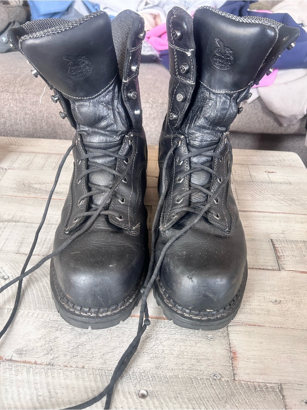 Men’s 9” Georgia Logger Boot Black Work Steel Toe Boots GB0072  ASTM F2413-18